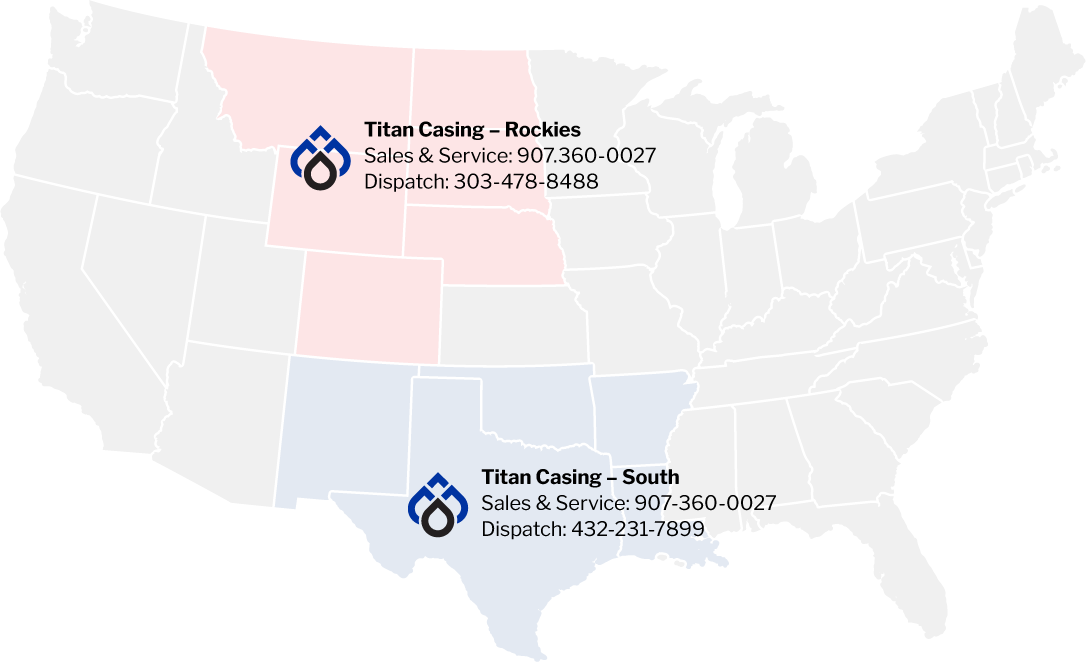 Titan-Casing-Map-Locations Titan Casing Service Area Map